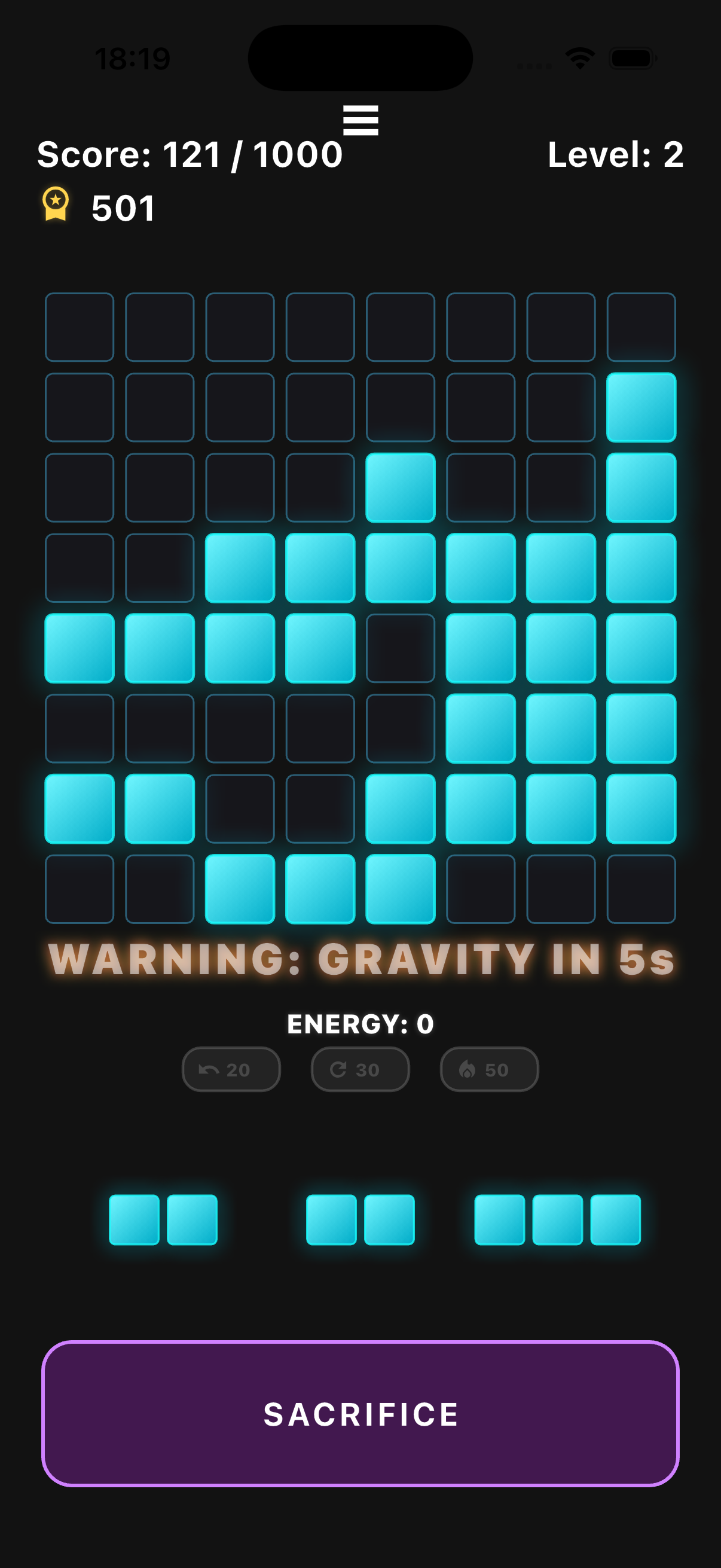 Screenshot showing a Blockverse world shift warning